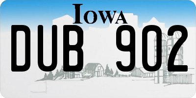 IA license plate DUB902