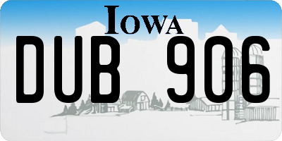 IA license plate DUB906