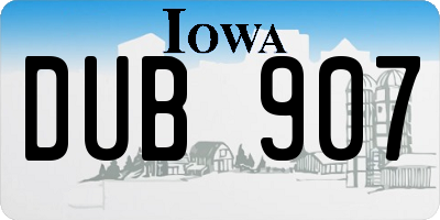 IA license plate DUB907