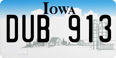 IA license plate DUB913