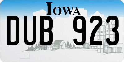 IA license plate DUB923