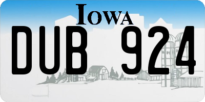 IA license plate DUB924