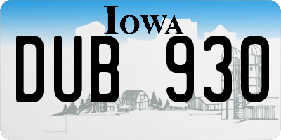 IA license plate DUB930