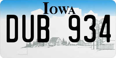 IA license plate DUB934