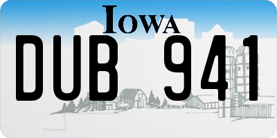 IA license plate DUB941