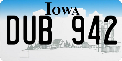 IA license plate DUB942