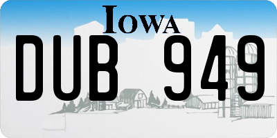 IA license plate DUB949