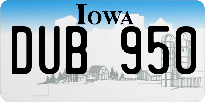 IA license plate DUB950