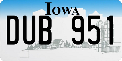 IA license plate DUB951