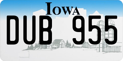 IA license plate DUB955