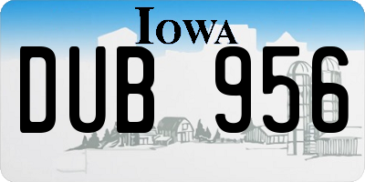 IA license plate DUB956