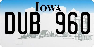 IA license plate DUB960