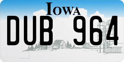 IA license plate DUB964