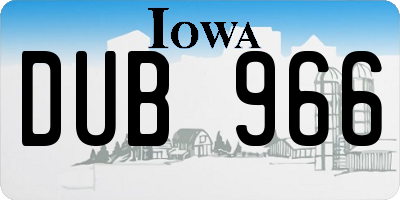 IA license plate DUB966