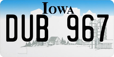 IA license plate DUB967