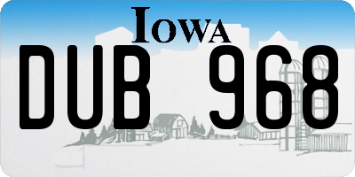 IA license plate DUB968