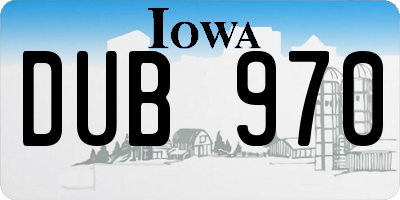 IA license plate DUB970