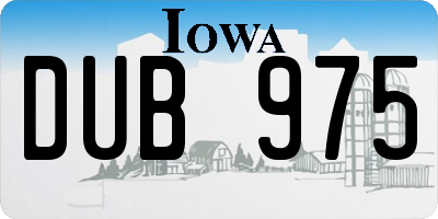IA license plate DUB975