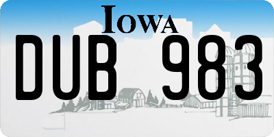 IA license plate DUB983