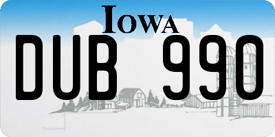 IA license plate DUB990