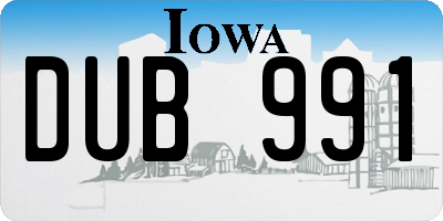 IA license plate DUB991