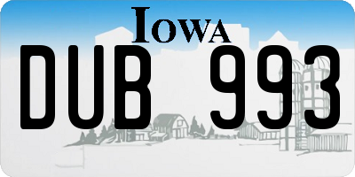 IA license plate DUB993