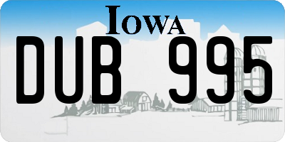 IA license plate DUB995