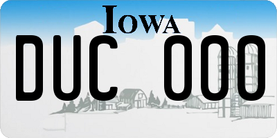 IA license plate DUC000