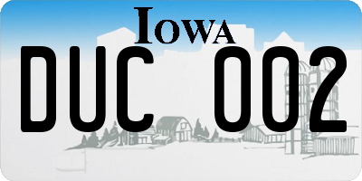 IA license plate DUC002