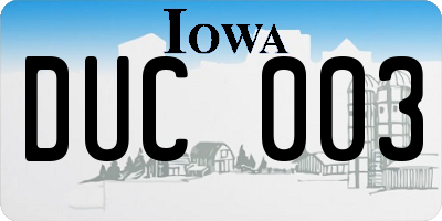 IA license plate DUC003
