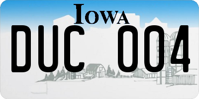 IA license plate DUC004