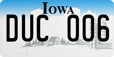 IA license plate DUC006