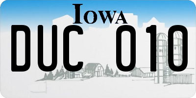IA license plate DUC010