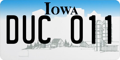 IA license plate DUC011
