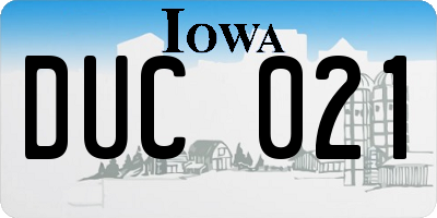 IA license plate DUC021