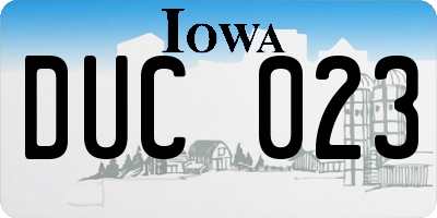 IA license plate DUC023