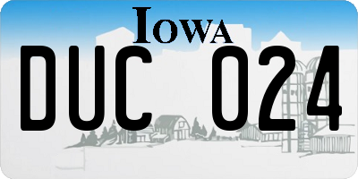 IA license plate DUC024
