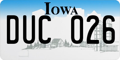 IA license plate DUC026