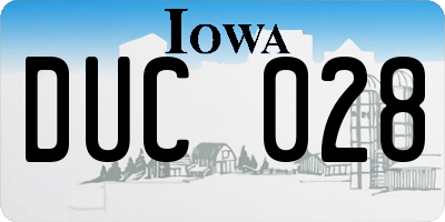IA license plate DUC028