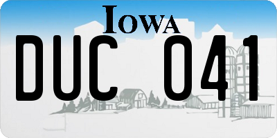 IA license plate DUC041
