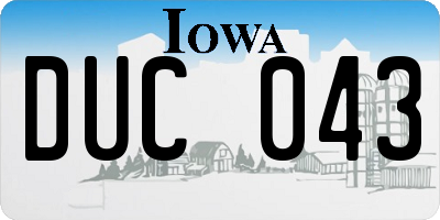 IA license plate DUC043