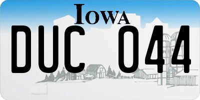IA license plate DUC044