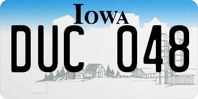 IA license plate DUC048