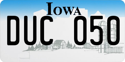 IA license plate DUC050