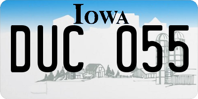 IA license plate DUC055