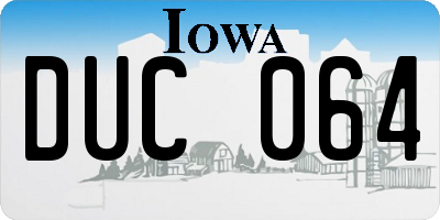 IA license plate DUC064