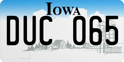 IA license plate DUC065