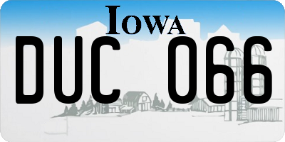 IA license plate DUC066