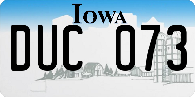 IA license plate DUC073