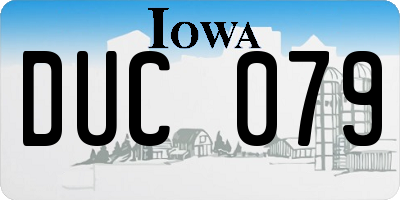 IA license plate DUC079
